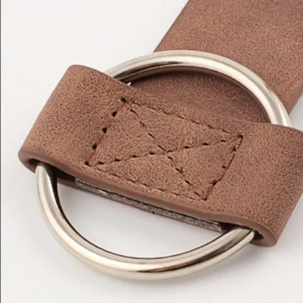 NEW Faux Vegan Leather Belt in Camel Nude Tan - Picture 9 of 12
